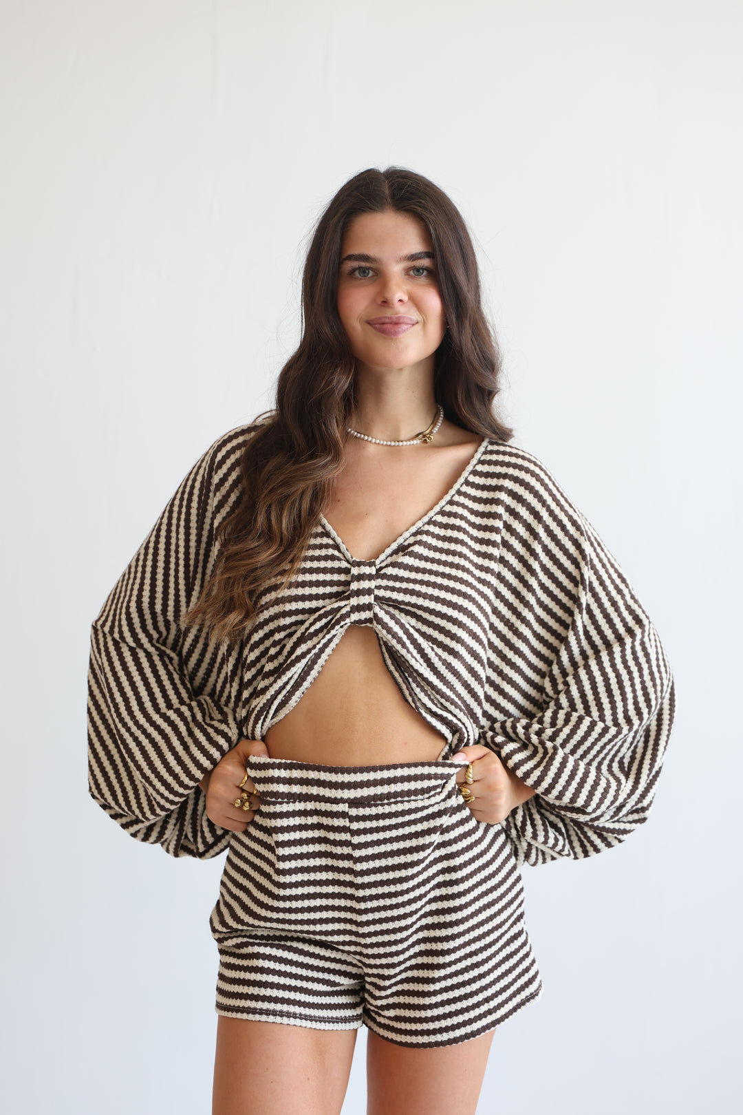 Striped Cotton Knit Lounge Set
