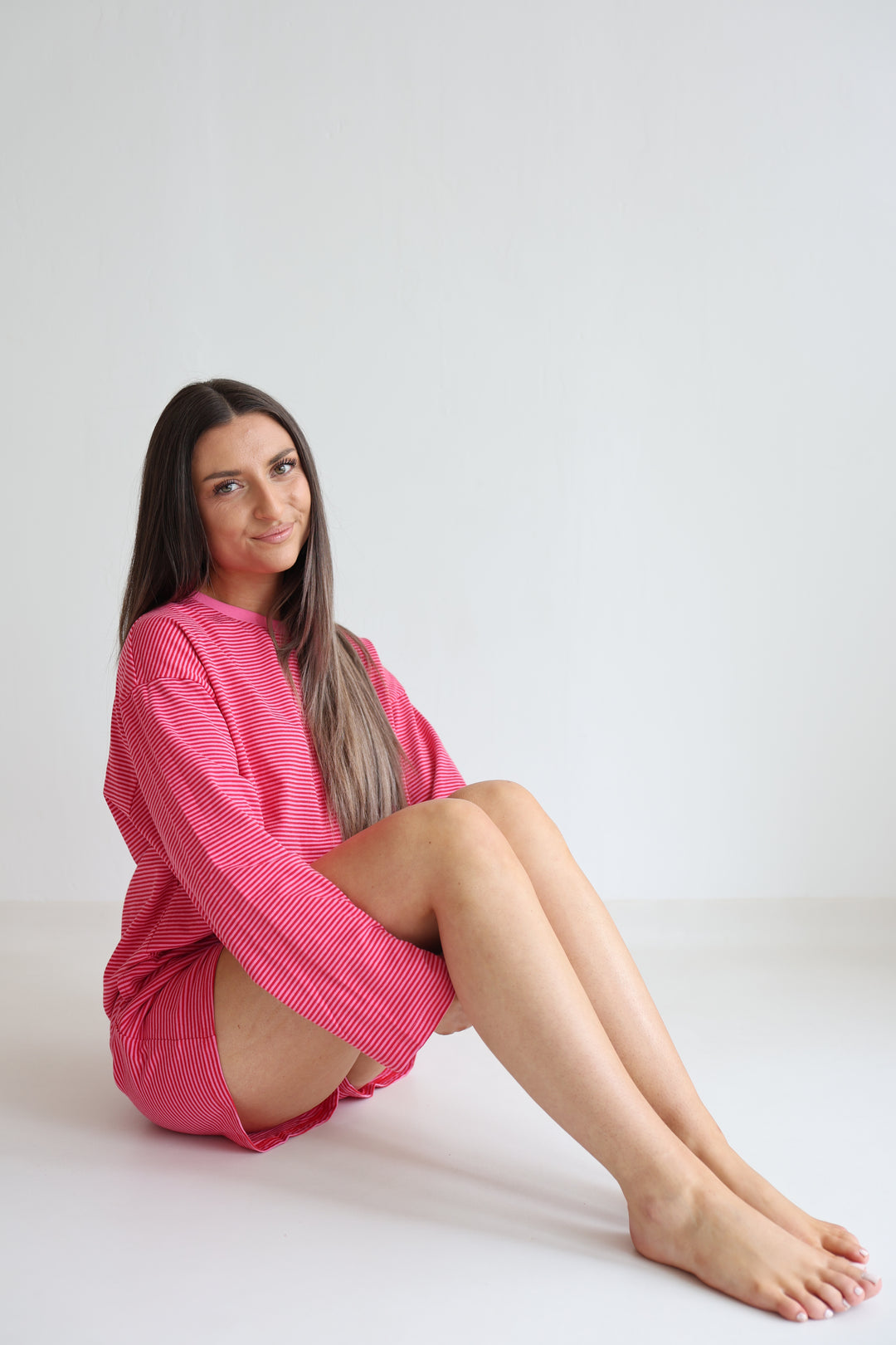 Striped Shorts Cherry Pink