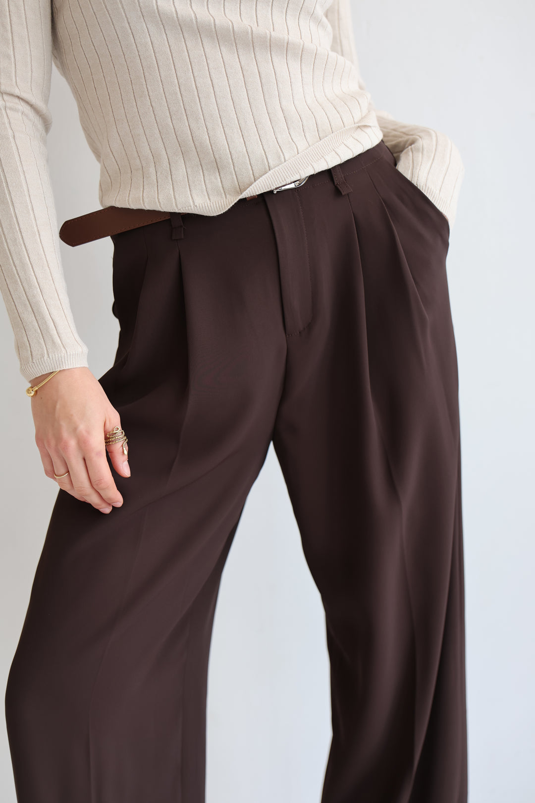 Bundfaltenhose mit Gürtel Anna (23091)