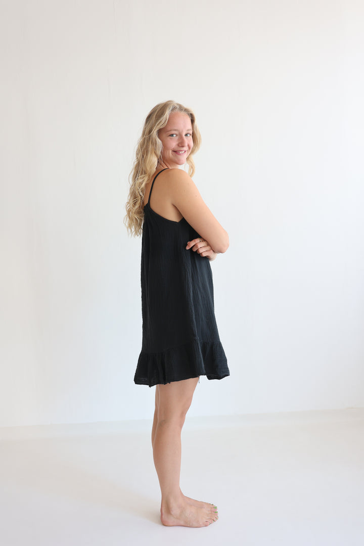 Musselinkleid mit Mini-Volant Hailey