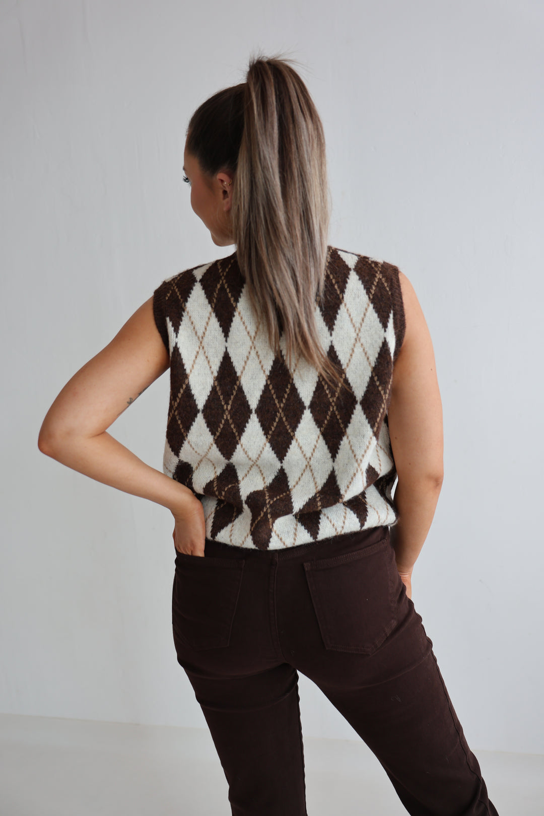 Weste Vintage Argyle Chic