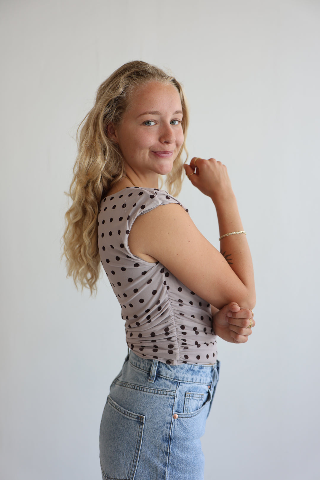 Ruffled Polka Dots Top