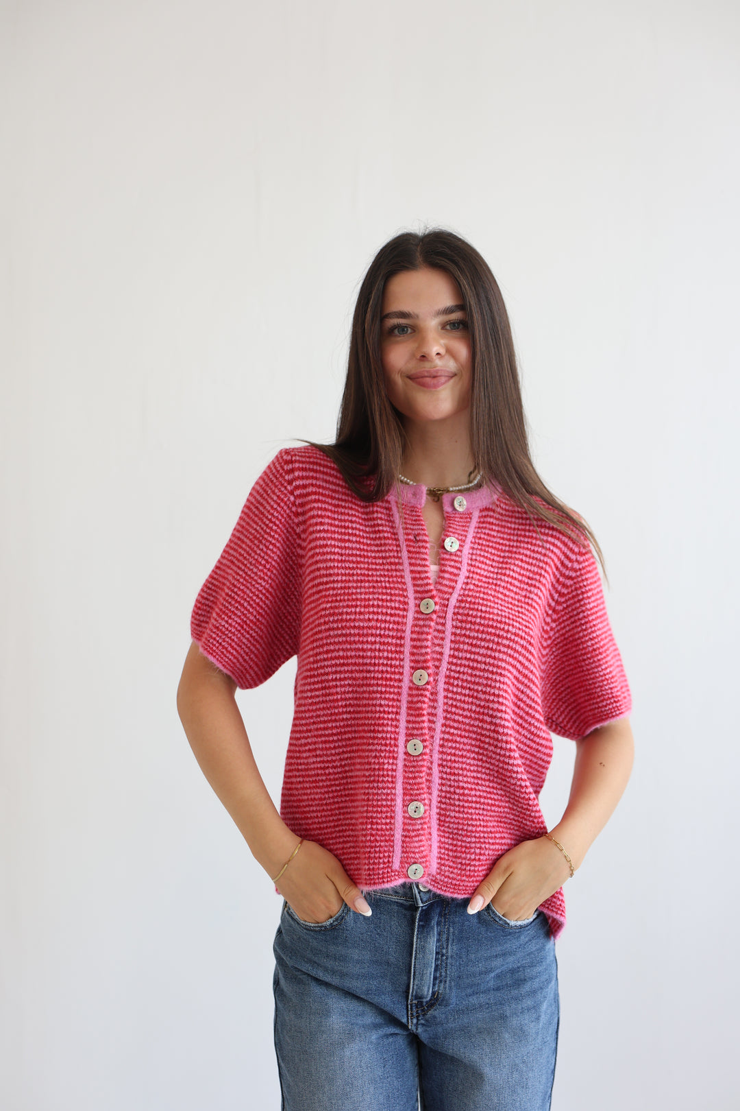 Little French Stripe Cardigan