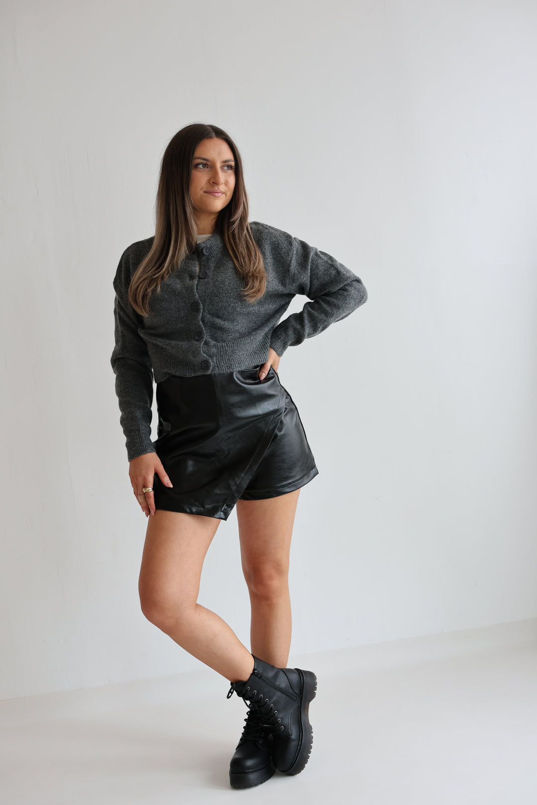Hosenrock aus Kunstleder Tamina