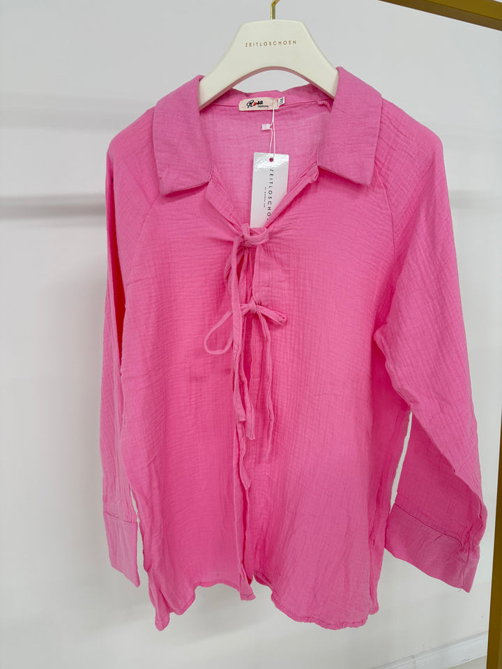 BLUSENHEMD ZUM BINDEN SEVILLA PINK GR. S/M (B-WARE)