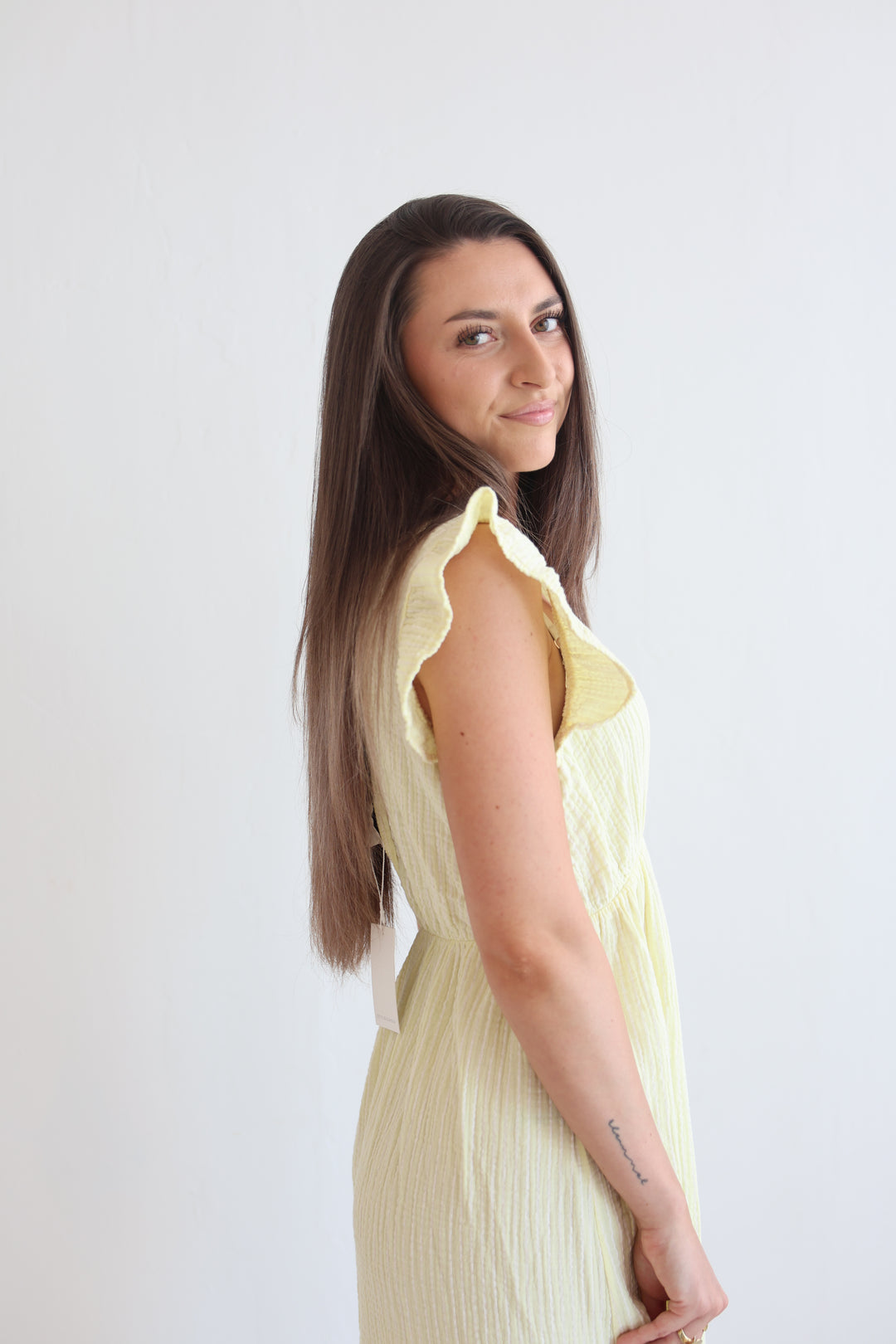 Langes Musselinkleid Casual Stripes