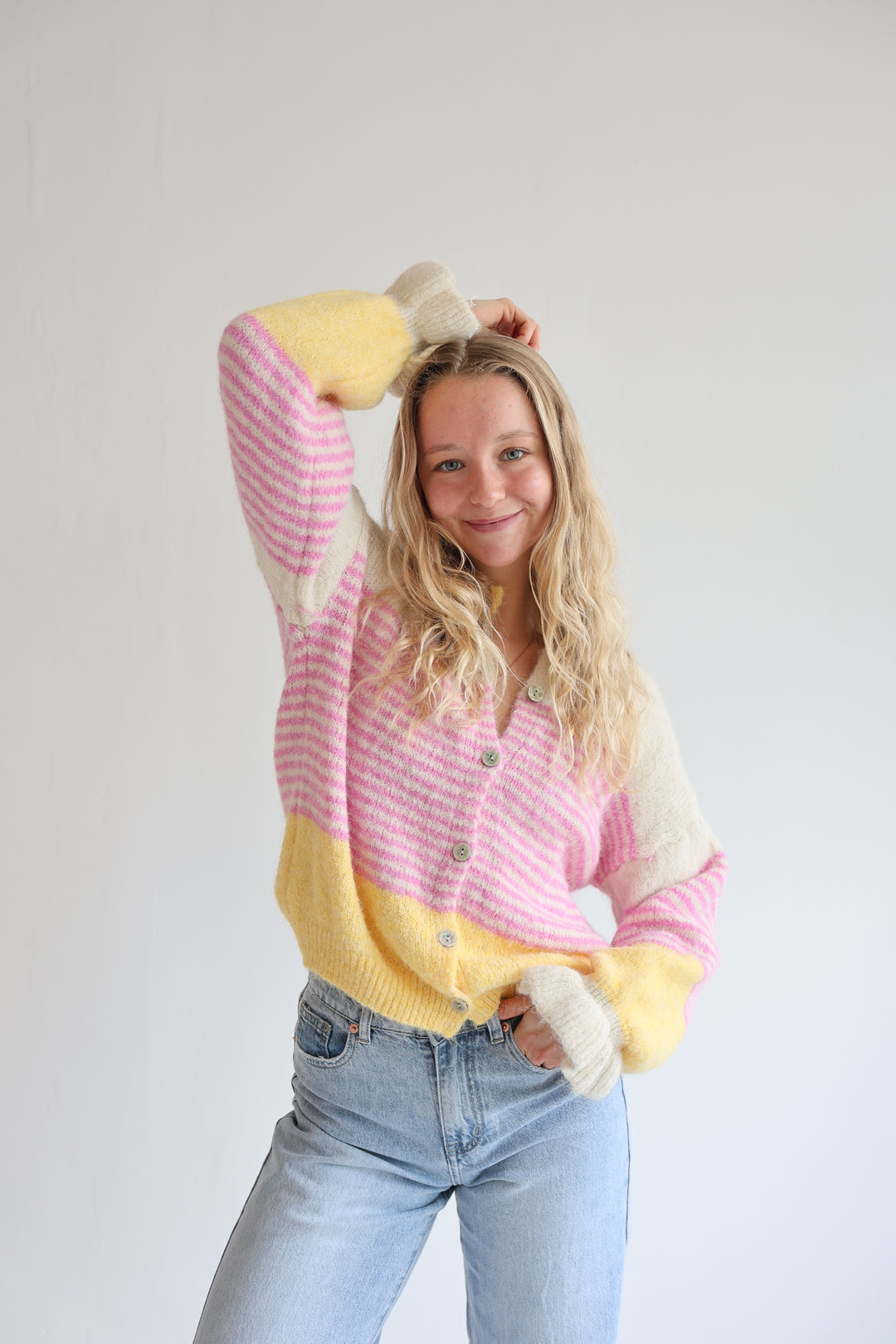 Candy Stripe Knit Cardigan