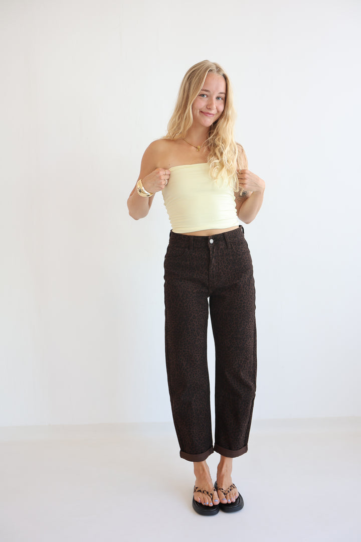 Shadow Leopard Mom Jeans