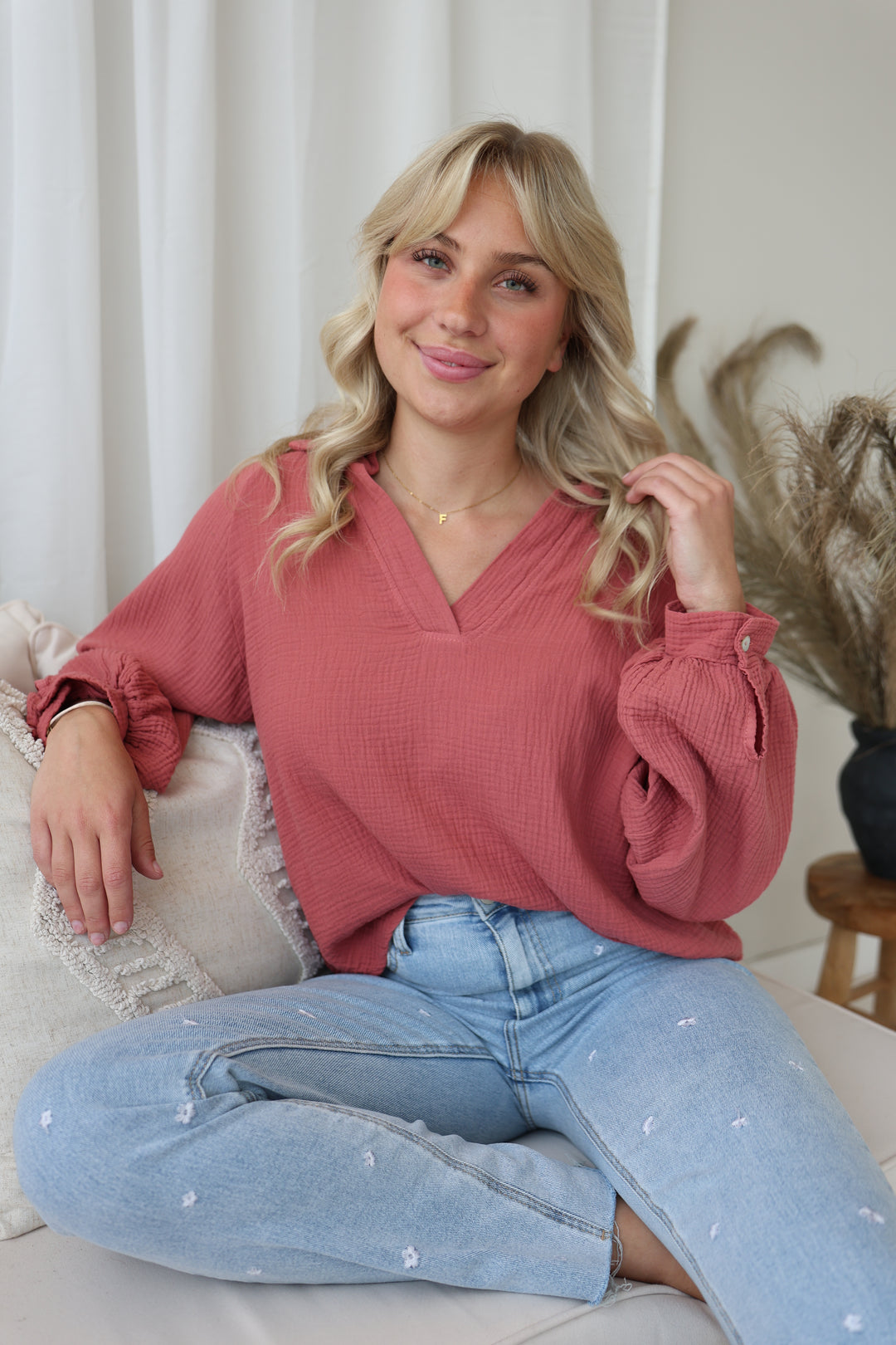 Schlupfbluse aus Musselin Chloe
