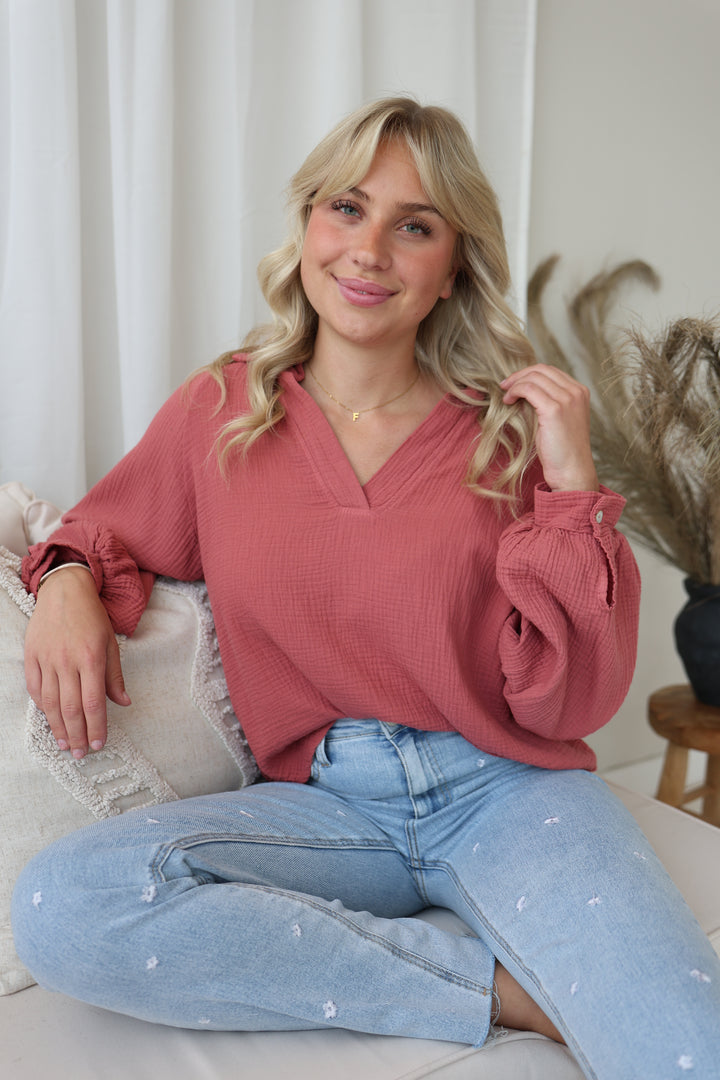 Schlupfbluse aus Musselin Chloe