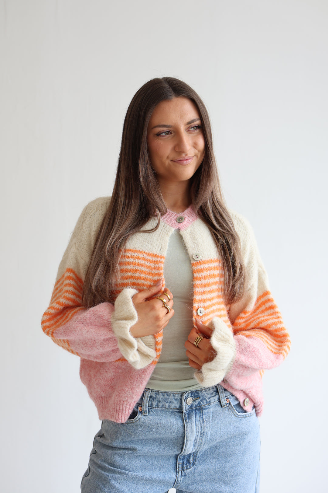 Candy Stripe Knit Cardigan