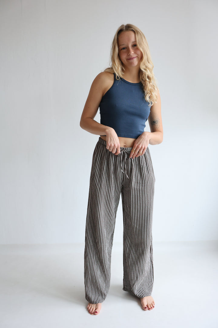 Lange Musselinhose mit Streifen Little Lines