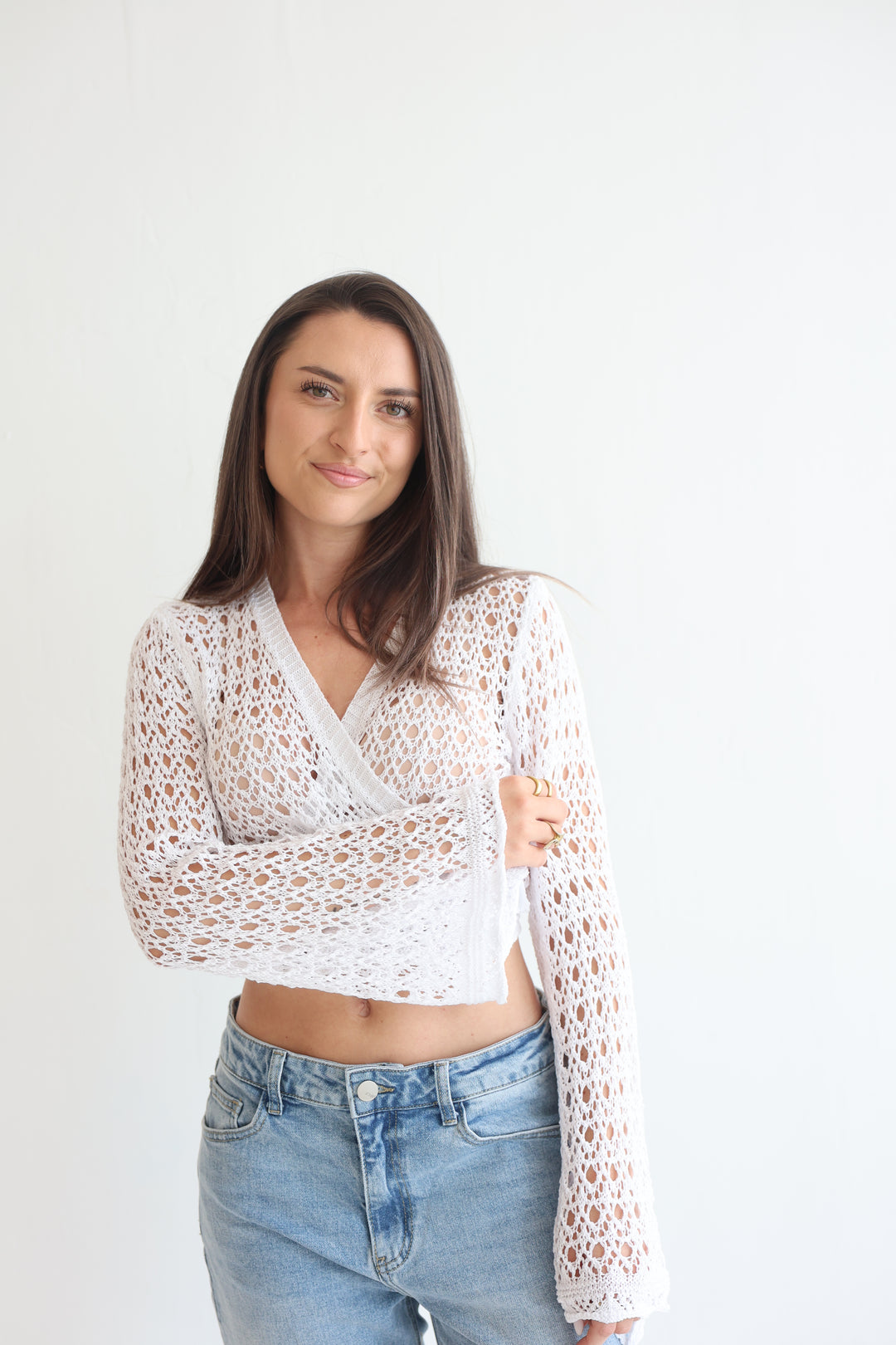 Cropped Crochet Sweater
