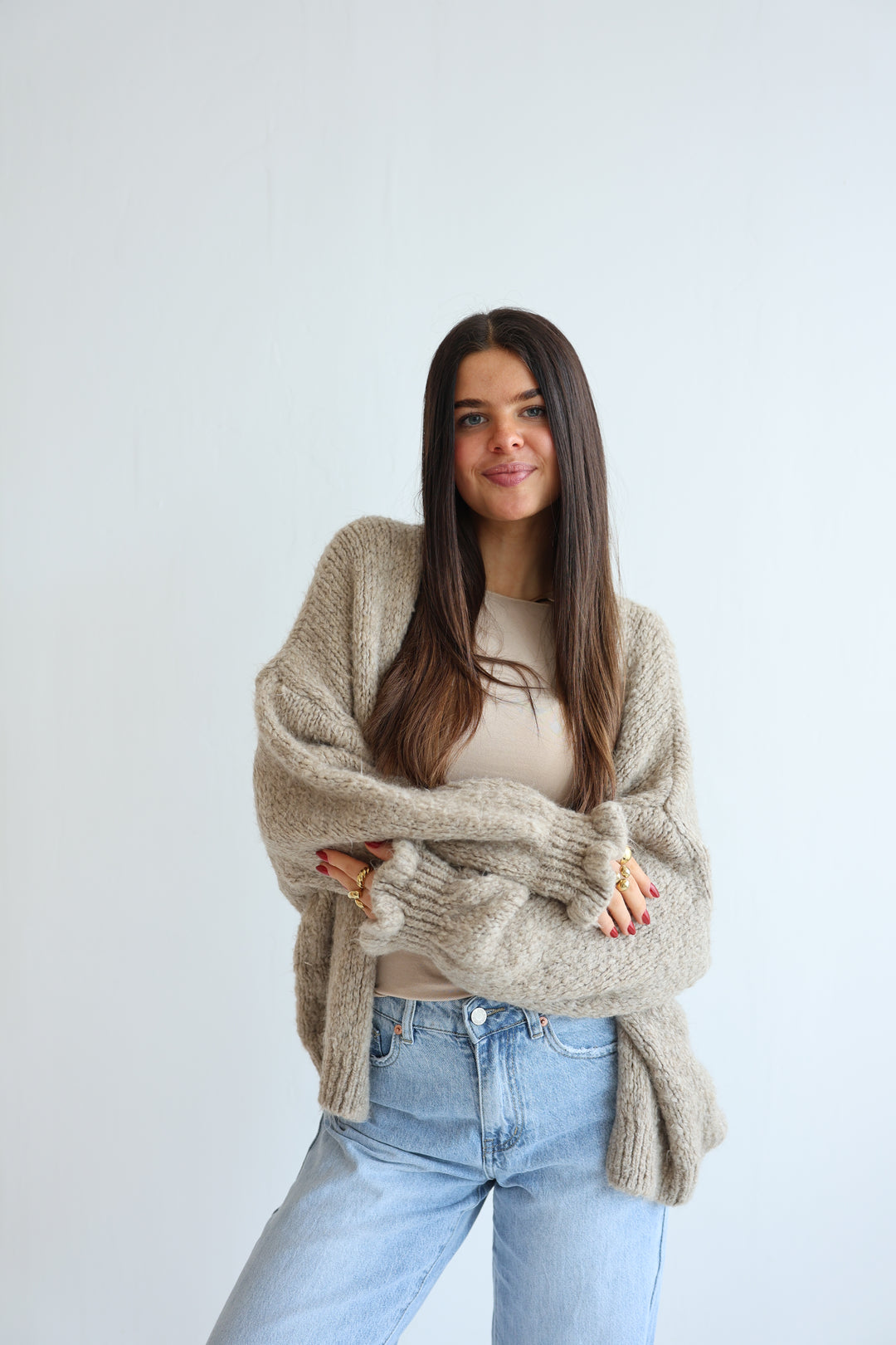 Offener Cardigan mit Rüschenärmeln Clara