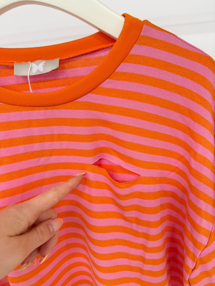 EASY FIT STRIPED T-SHIRT WATERLEMON (B-WARE)