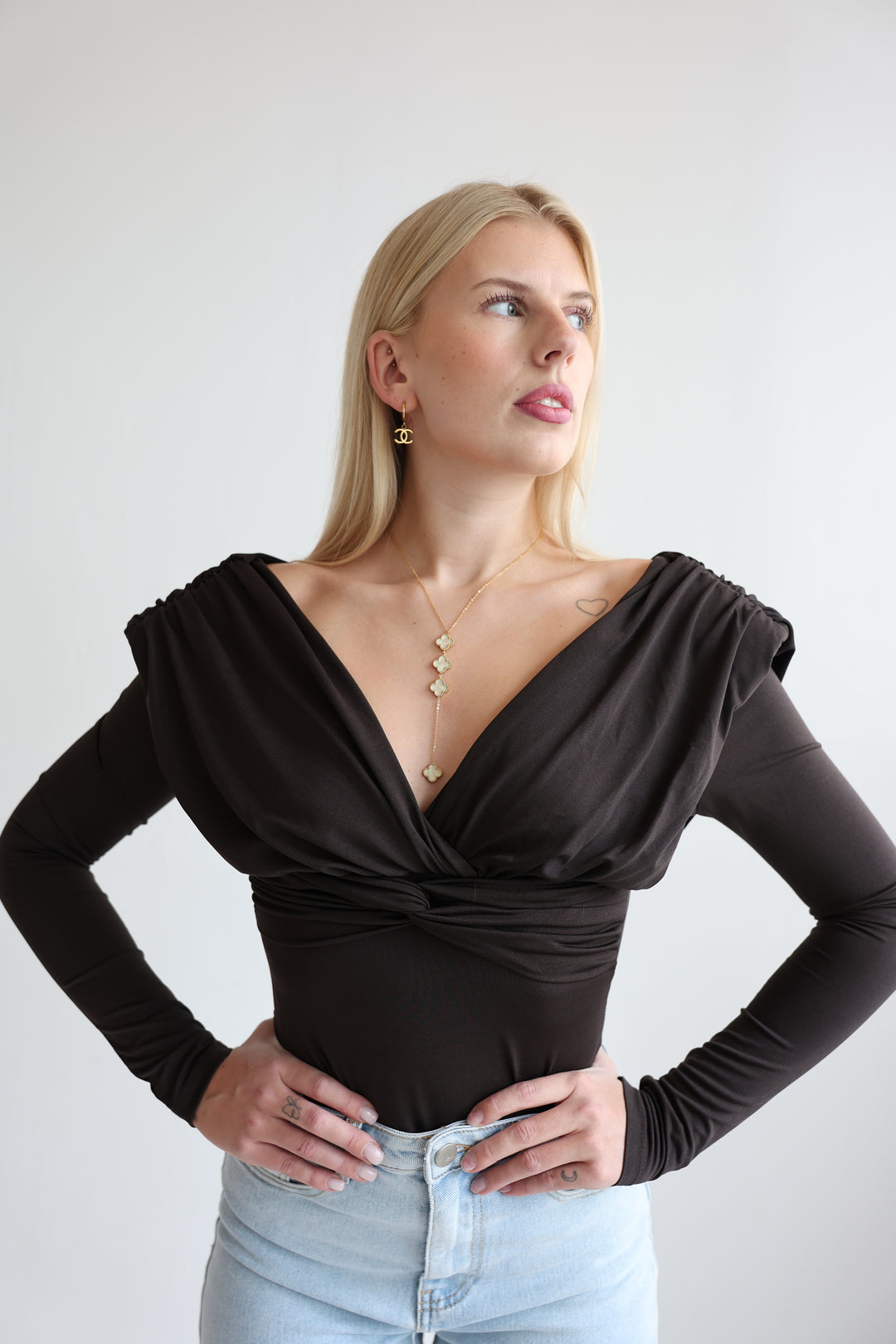 Drapiertes Wickel-Shirt Cassy