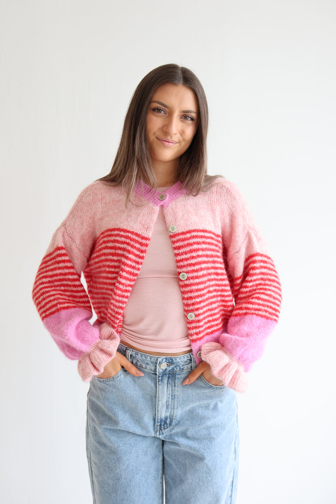Candy Stripe Knit Cardigan