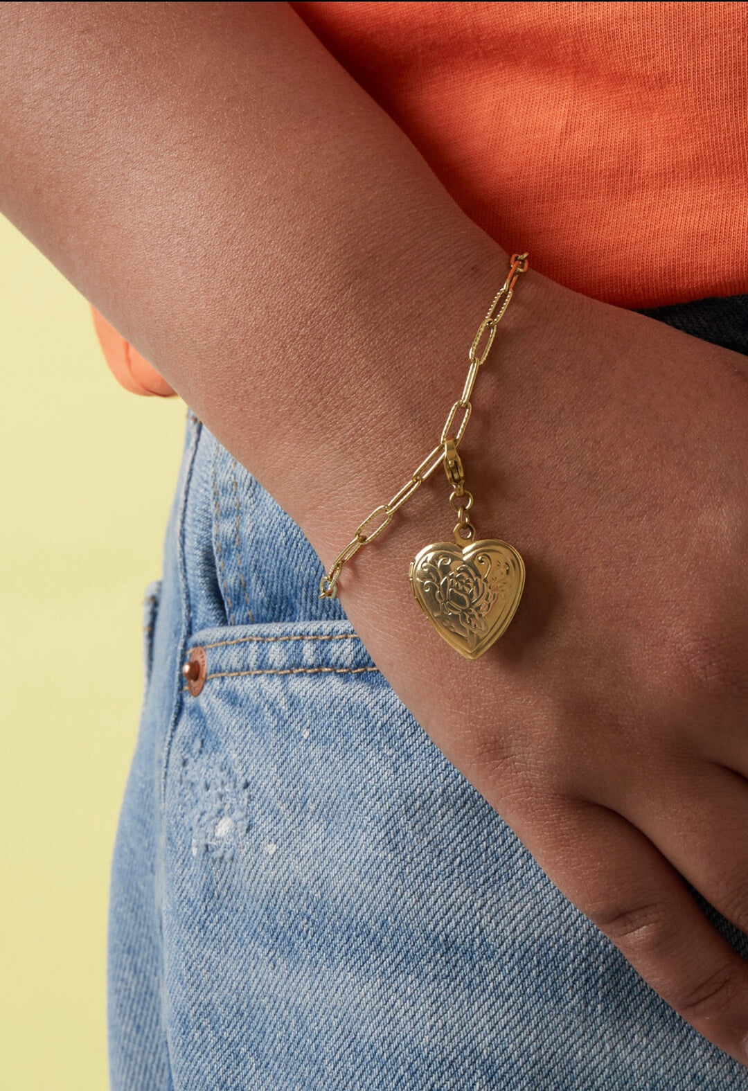 Golden Rose Locket Charm