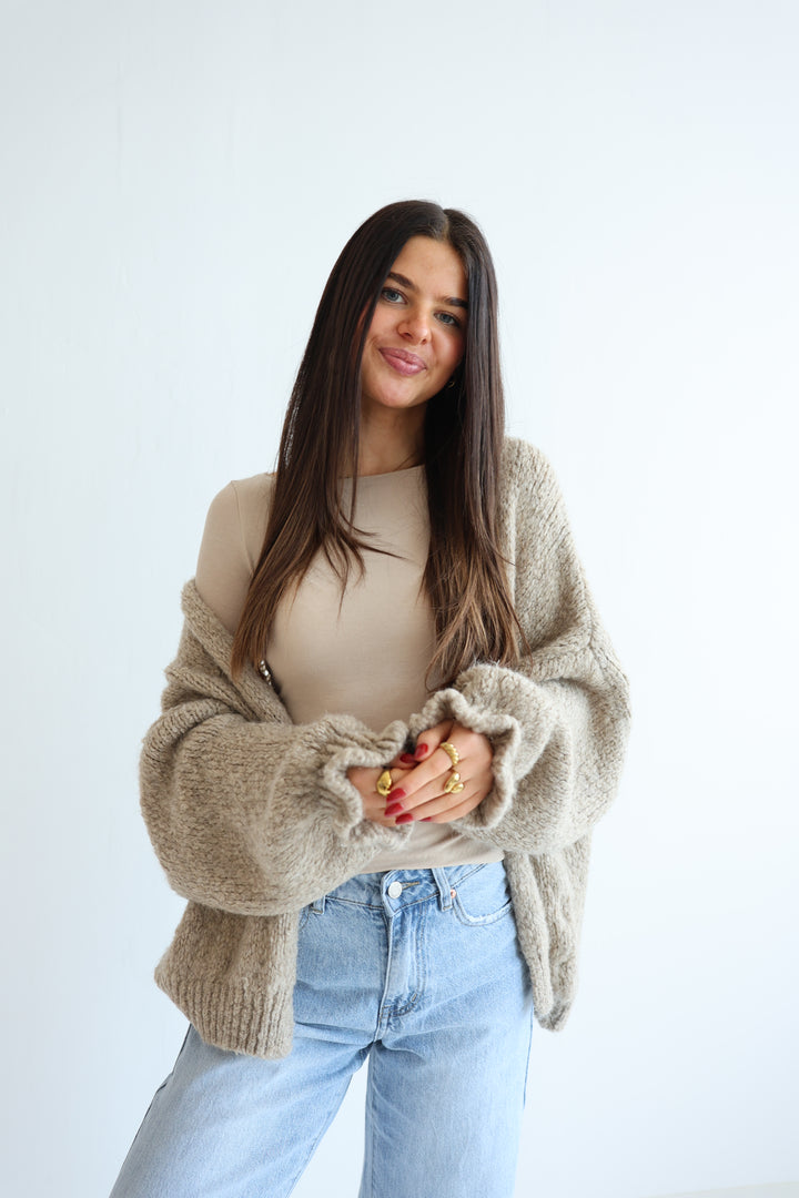 Offener Cardigan mit Rüschenärmeln Clara