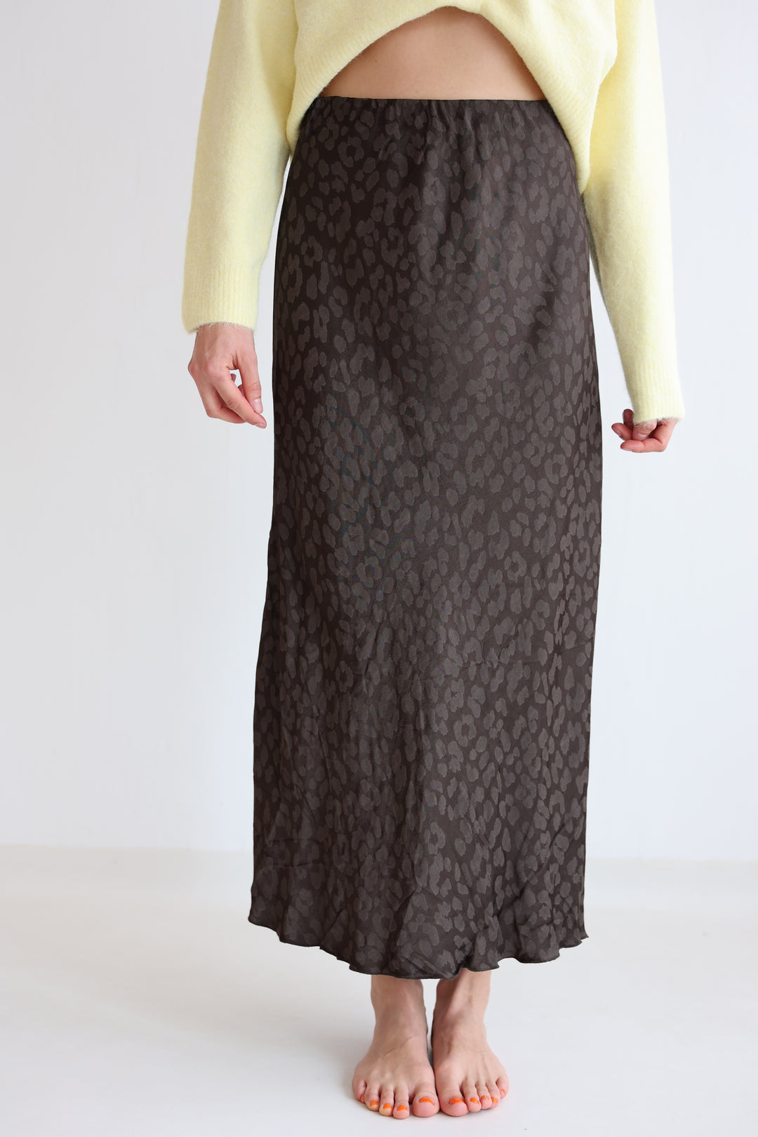 Langer Rock mit Leoprint Lion