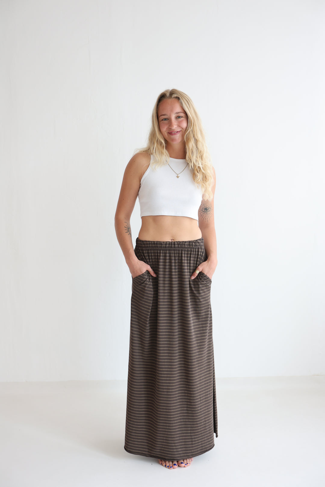 Striped Sweat Skirt