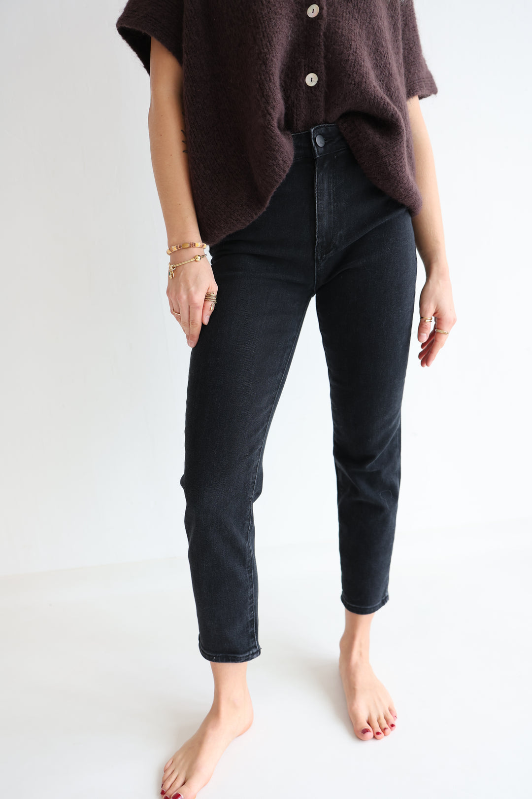 Schwarze Mom Jeans Evelyn