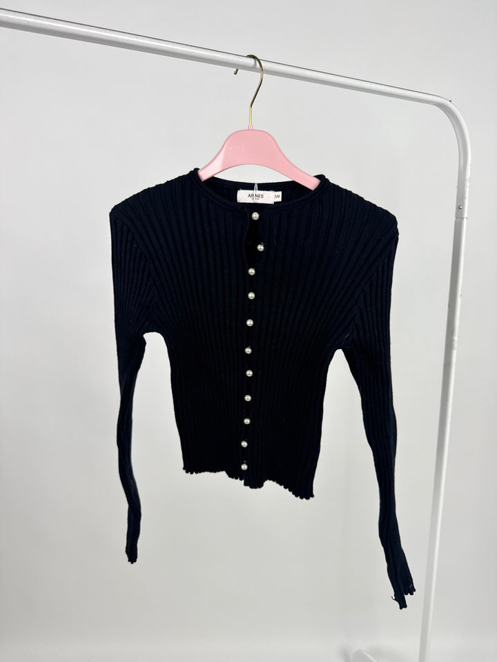 PEARL LINE CARDIGAN SCHWARZ GR. S/M (B-WARE)