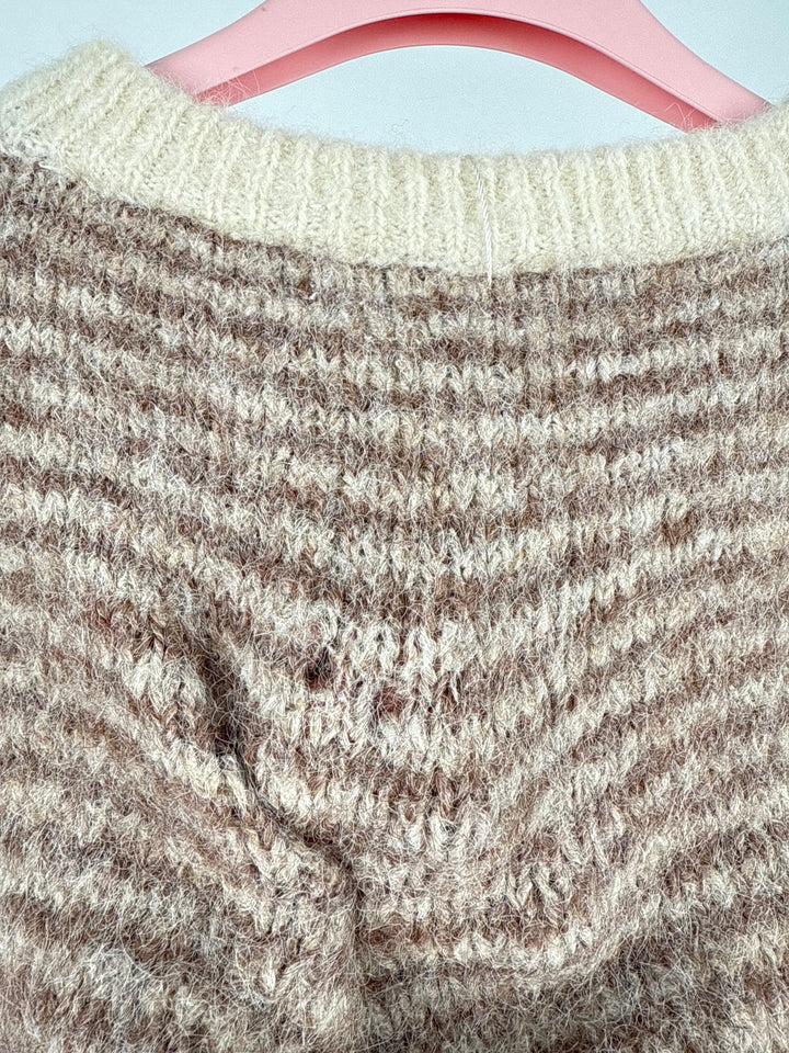 GESTREIFTER CARDIGAN MOODLINE KNIT MOCCA (B-WARE)