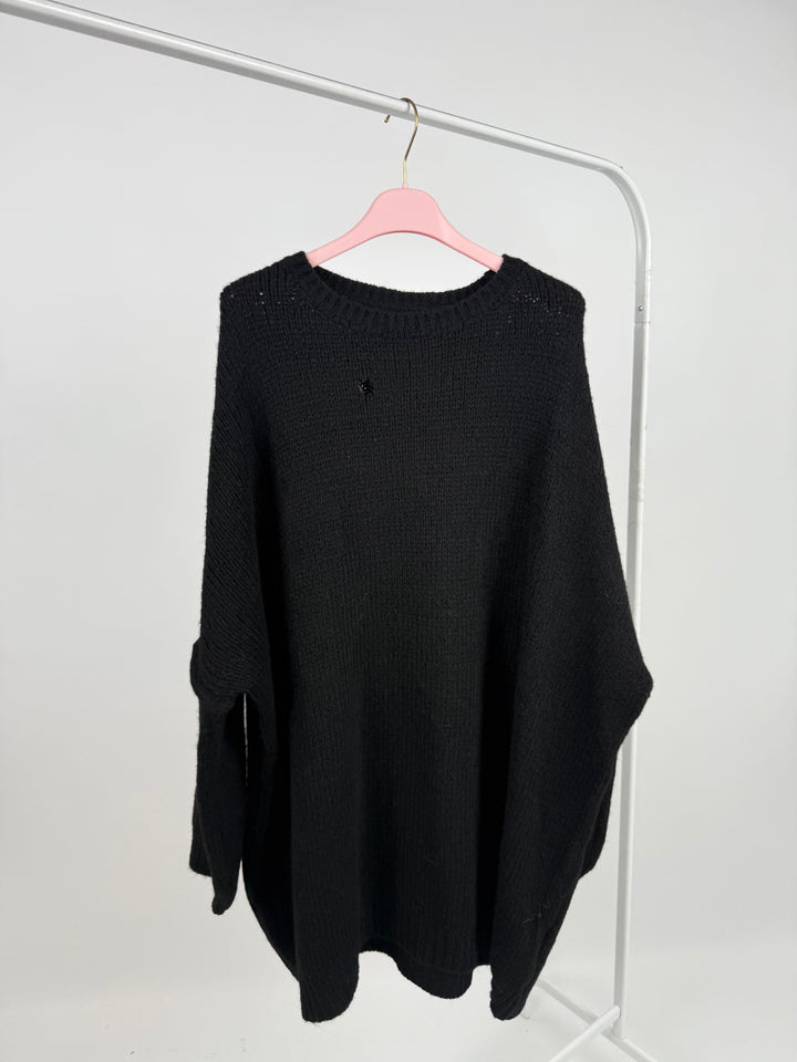 LANGER OVERSIZE PULLOVER MARY SCHWARZ (B-WARE)