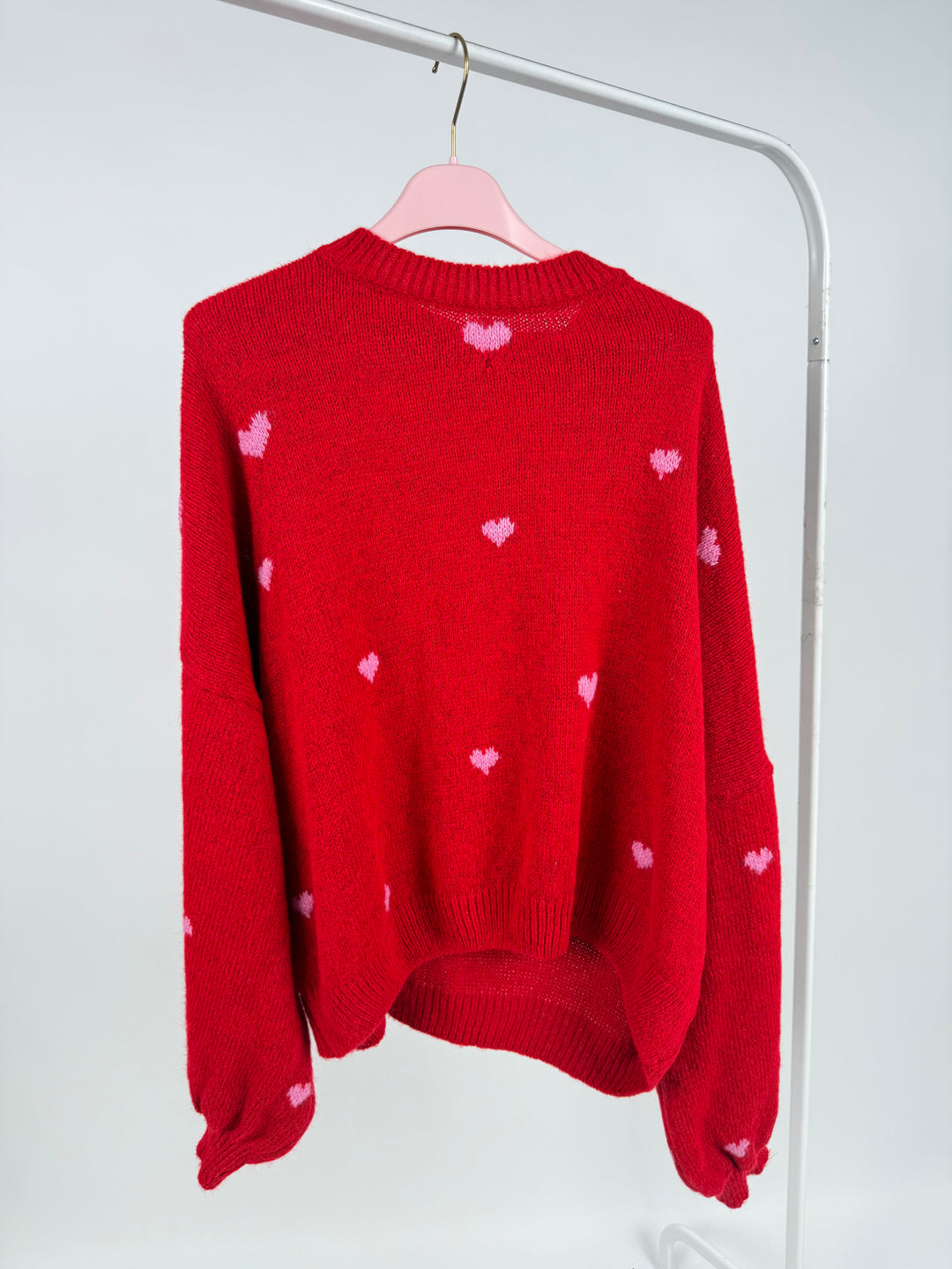 PULLOVER COZY HEART ROT (B-WARE)