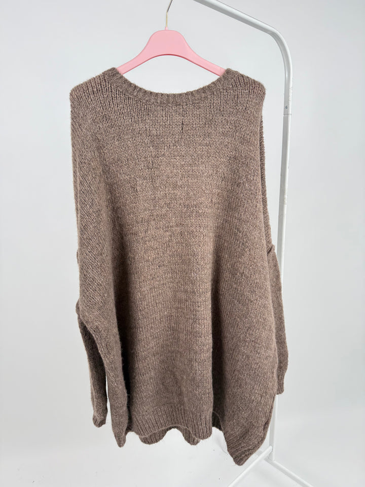 LANGER OVERSIZE PULLOVER MARY CHOCOLATE (B-WARE)