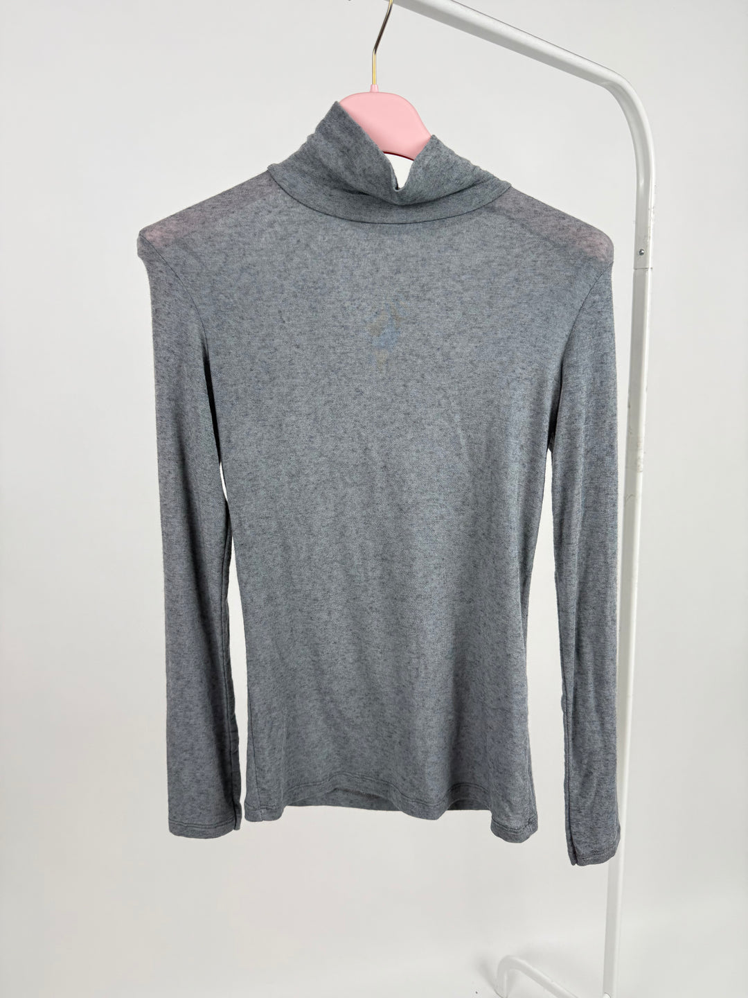 CASHMERE LONGSLEEVE mit KRAGEN LILIANA GRAU (B-WARE)