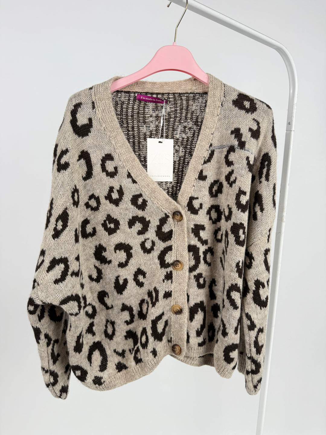 WILD LEOPARD CARDIGAN CHOCOLATE (B-WARE)