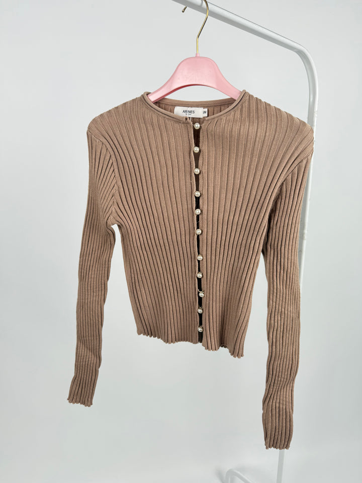 PEARL LINE CARDIGAN TAUPE GR.S/M (B-WARE)