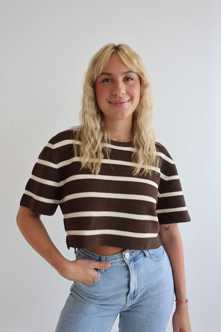Cropped T-Shirt Sandy Stripes