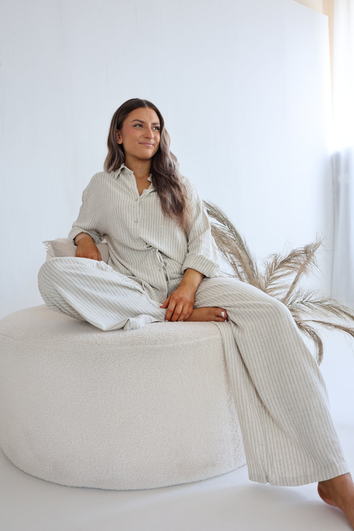 Gestreifte Leinenhose Liliana