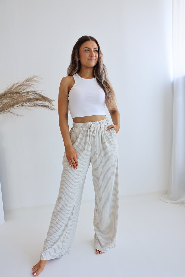 Gestreifte Leinenhose Liliana
