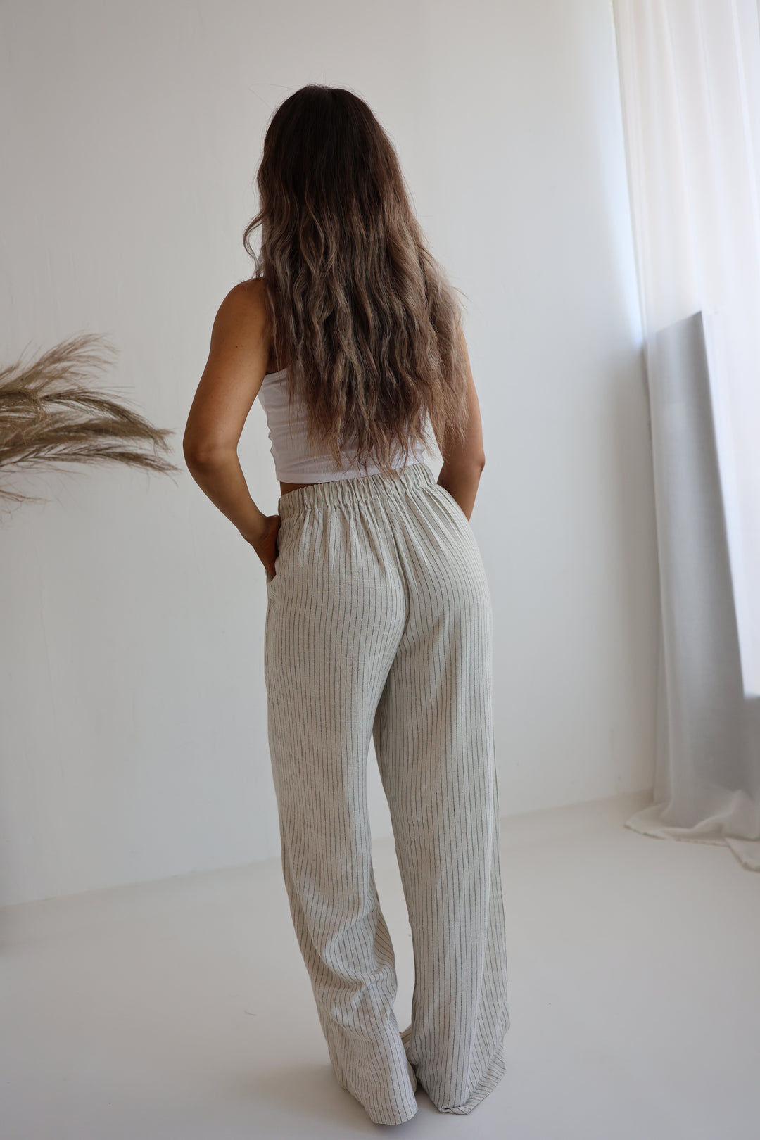 Gestreifte Leinenhose Liliana