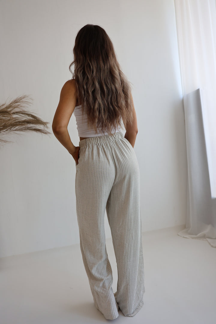 Gestreifte Leinenhose Liliana