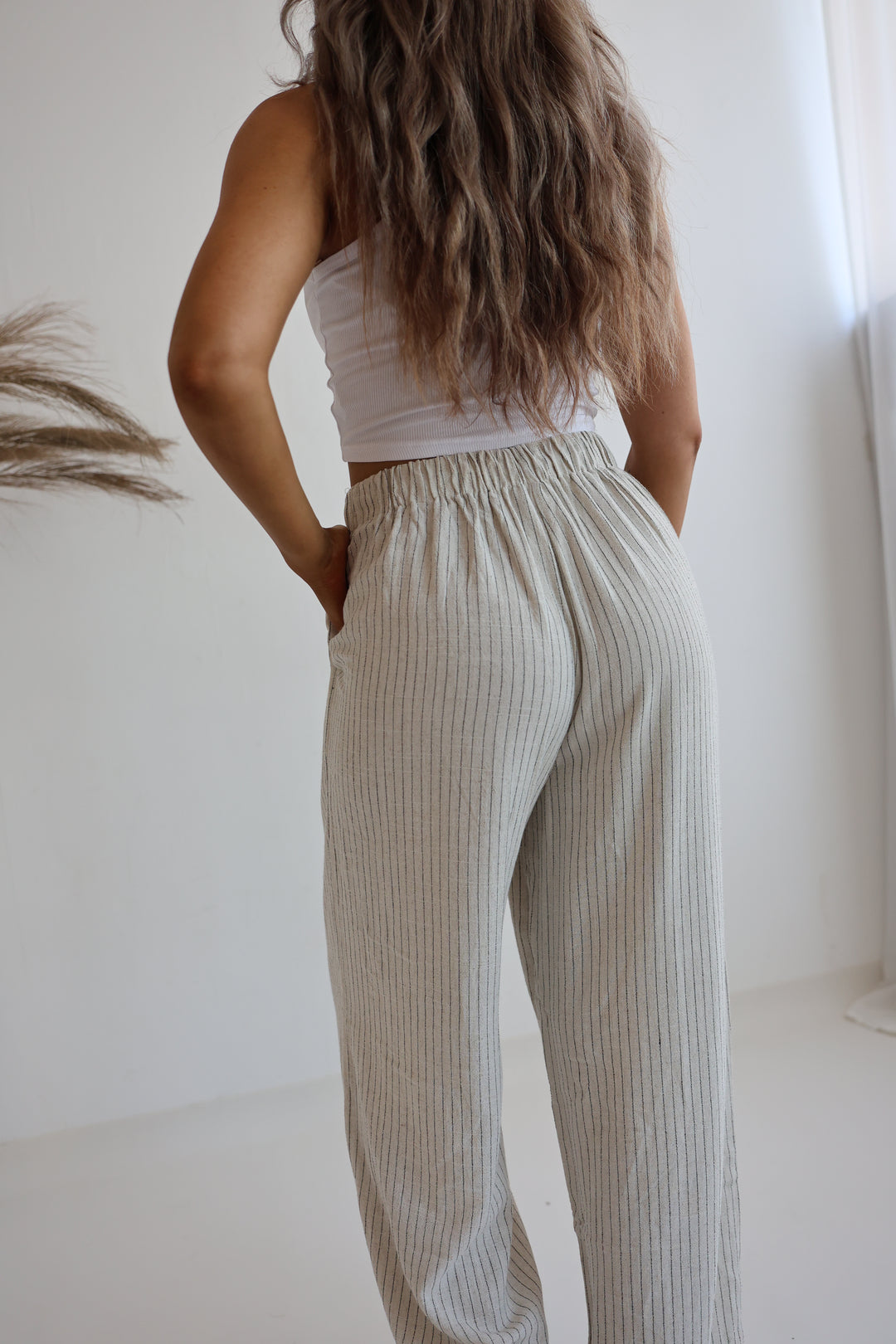 Gestreifte Leinenhose Liliana