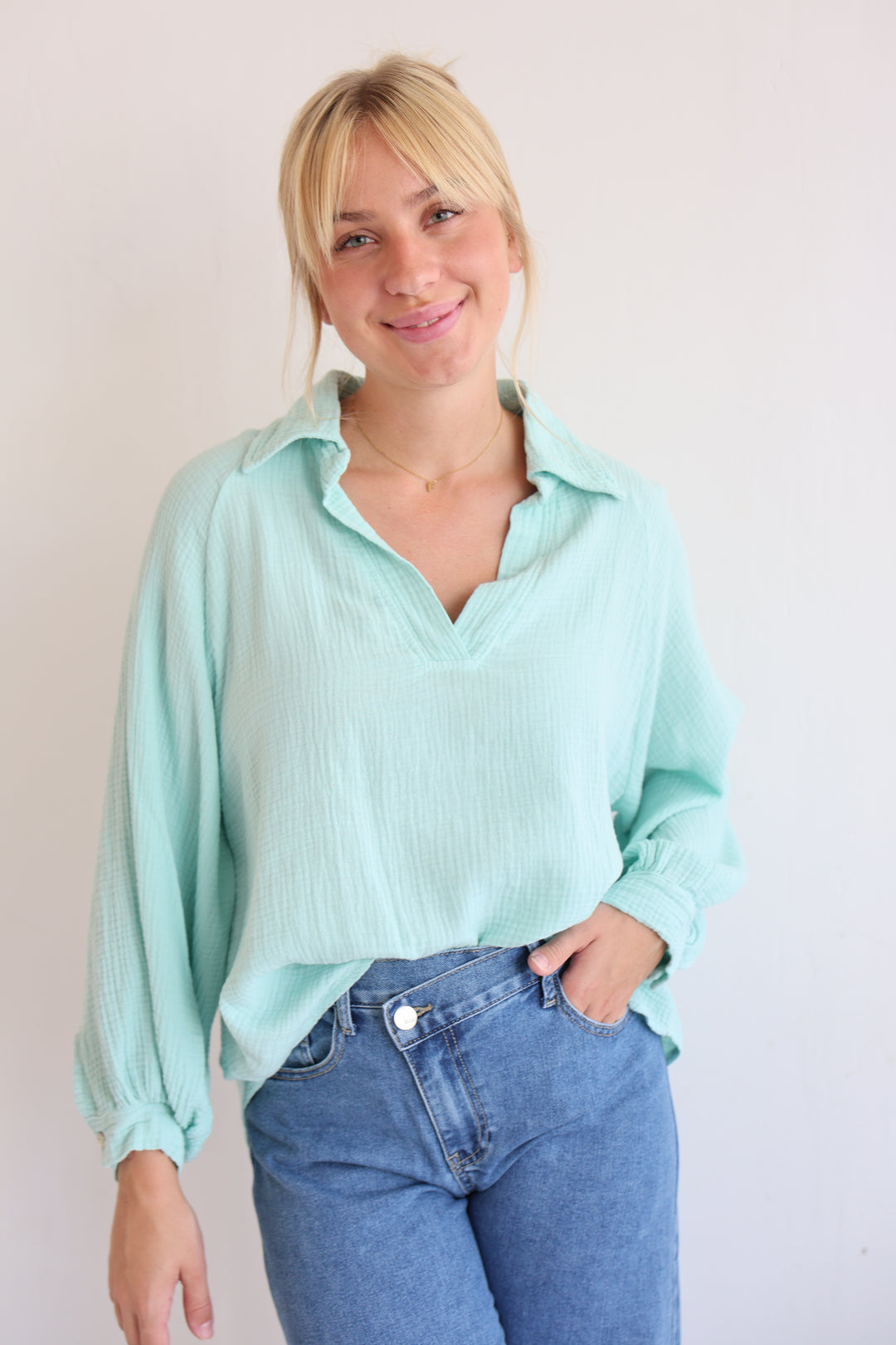 Schlupfbluse aus Musselin Chloe