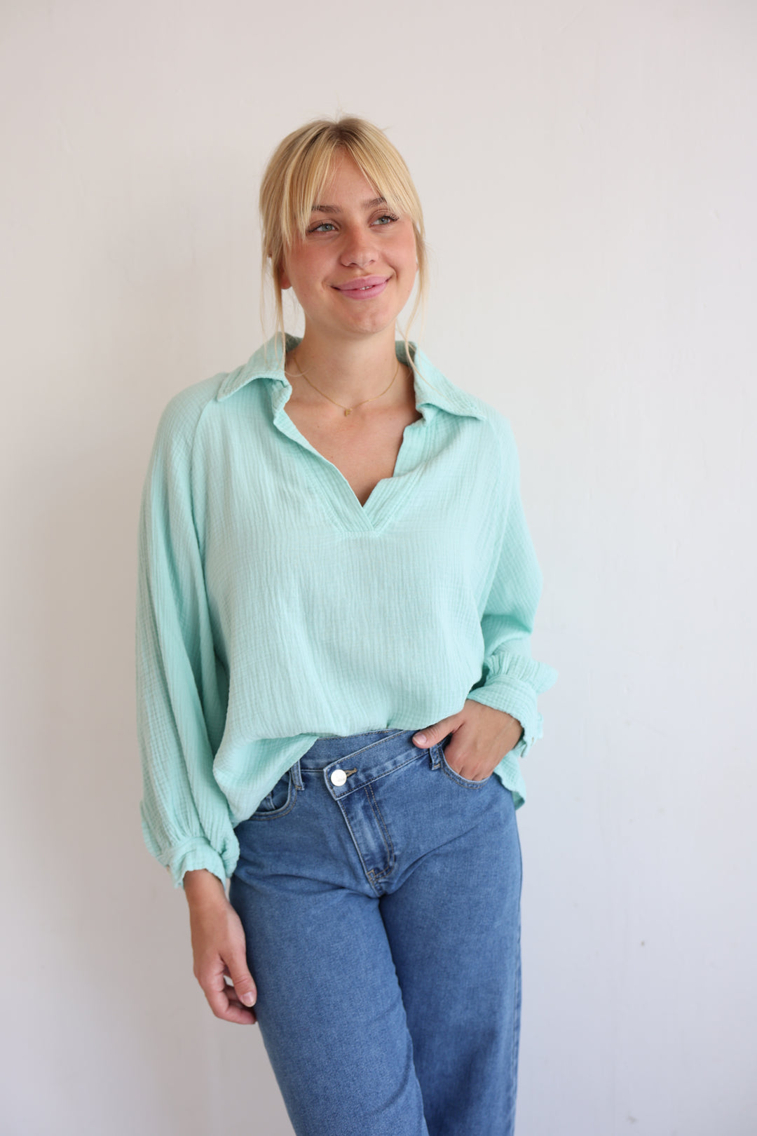 Schlupfbluse aus Musselin Chloe