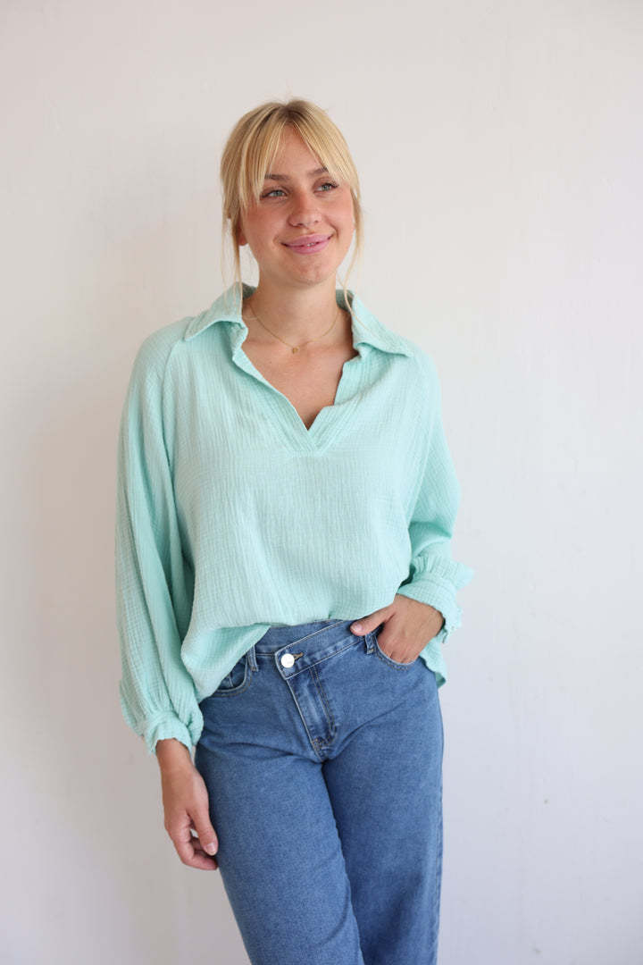 Schlupfbluse aus Musselin Chloe