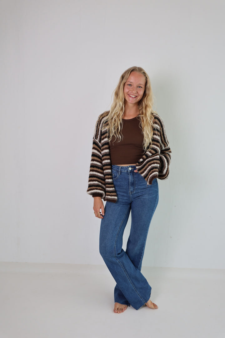 Gestreifter Oversize Cardigan Merle