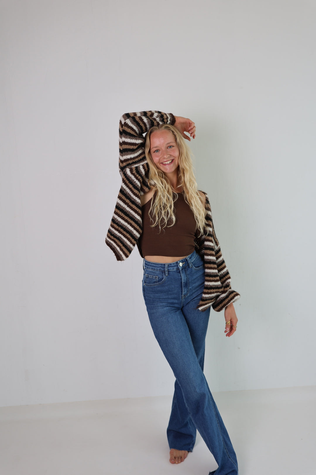 Gestreifter Oversize Cardigan Merle
