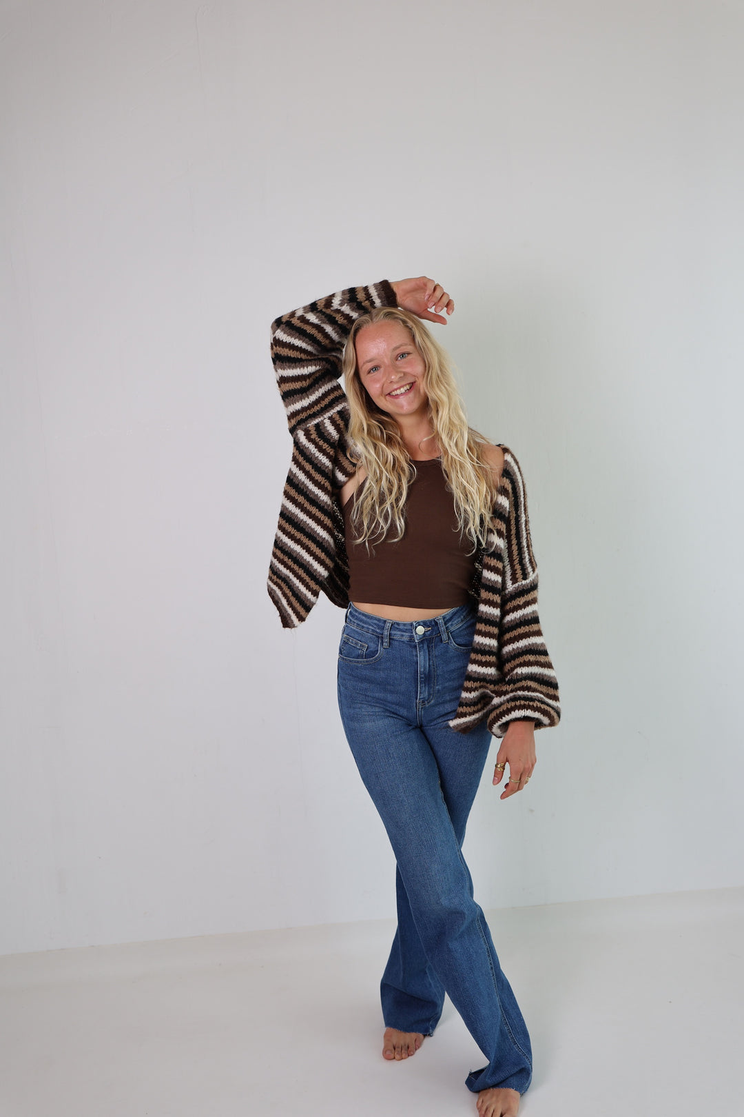 Gestreifter Oversize Cardigan Merle