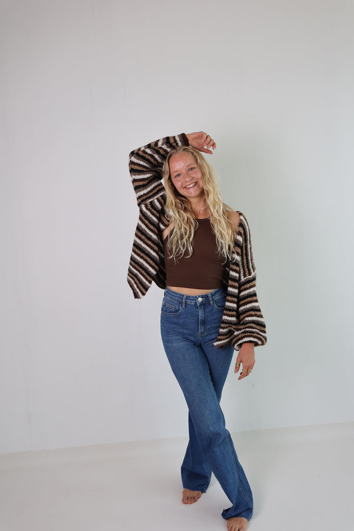 Gestreifter Oversize Cardigan Merle