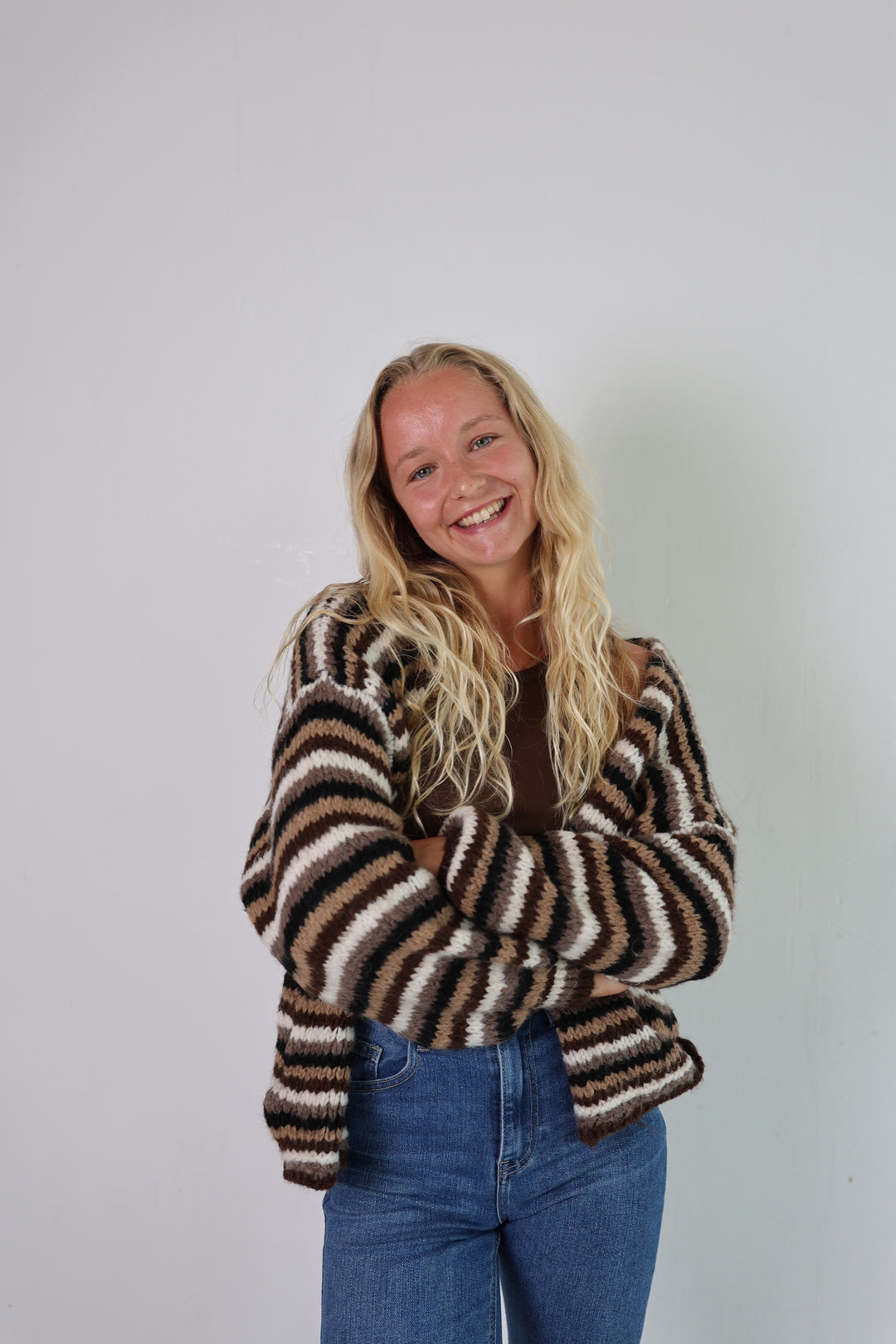 Gestreifter Oversize Cardigan Merle