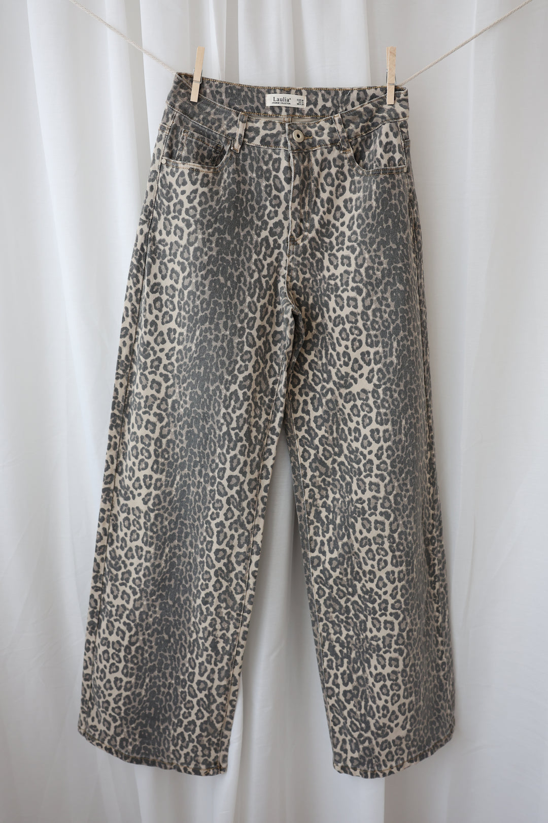 Wide Leg Jeans mit Leoprint (6265-32)