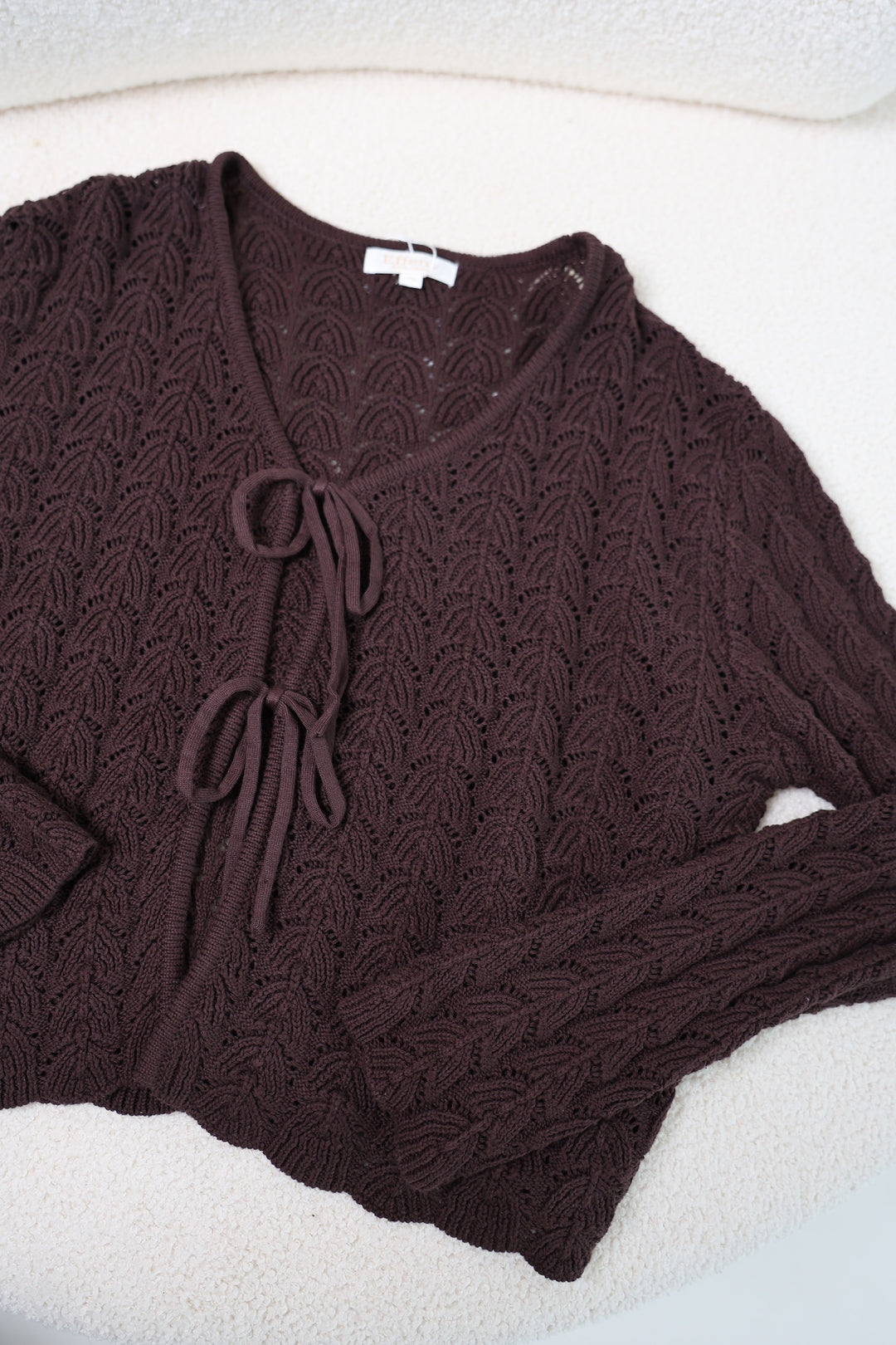 Lochstrick-Cardigan mit Schleifen Espresso Knit